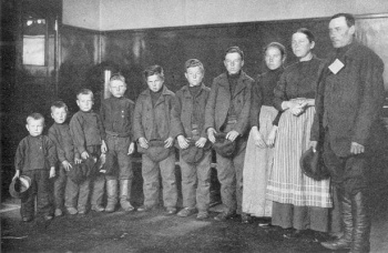 A German Family Arriving in Ellis Island 
