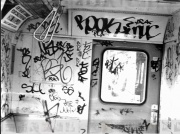 Subway graffiti inside a West End line train in 1977. Photo credit: Whiskeygonebad on flickr  Graffiti, crime, and drugs were just a few of the problems facing the city in the early to late 1970s.